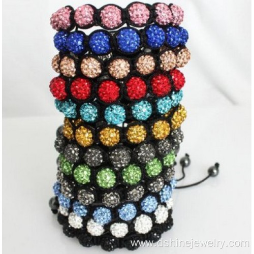 Colorful Shamballa Beads Wholesale Bracelet Weaved Design